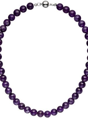 SIGO Halskette Kette Amethyst lila violett 44 cm Amethystkette Steinkette