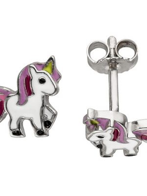 SIGO Kinder Ohrstecker Einhorn 925 Sterling Silber Kinderohrringe