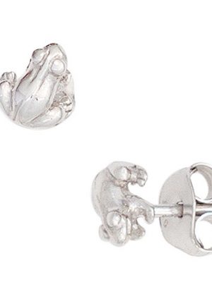 SIGO Kinder Ohrstecker Frosch 925 Sterling Silber rhodiniert Ohrringe Kinderohrringe