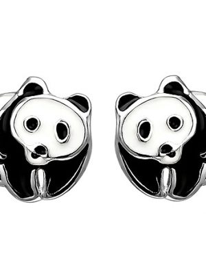 SIGO Kinder Ohrstecker Panda 925 Sterling Silber Ohrringe Silberohrringe