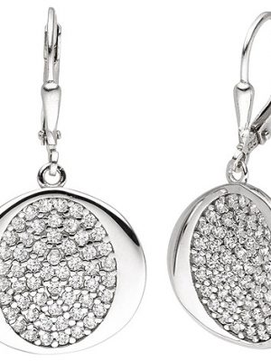 SIGO Ohrhänger 925 Sterling Silber 110 Zirkonia Ohrringe Boutons Silberohrringe