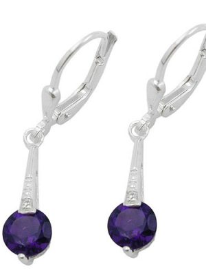 SIGO Ohrringe Brisur, Amethyst, Zirkonia, Silber 925