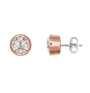 XENOX Ohrstecker 925 Silber Zirkonia rosé vergoldet