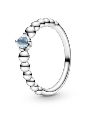 Pandora Ring - Aquablauer Metallperlen-Ring - 198598C01