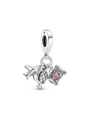 Pandora Charm Places Flugzeug, Globus und Koffer 799435C01