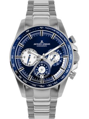 Jacques Lemans Herrenuhr im SALE Chronograph 1-2127F, Blau, EAN: 4040662164722