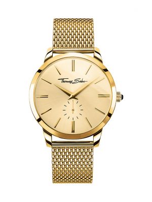 Thomas Sabo Herrenuhr Rebel at heart WA0263-264-207-42 mm Edelstahl, Gelbgold