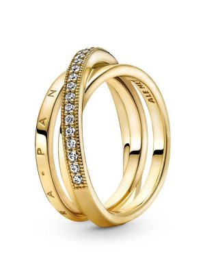 Pandora Ring - 52 Zirkonia, Metall gold