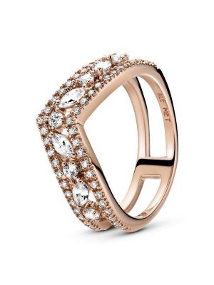 Pandora Ring - 54 Zirkonia, Metall roségold