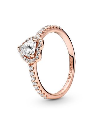 Pandora Ring - Heart - 188421C02 Zirkonia, Metall roségold