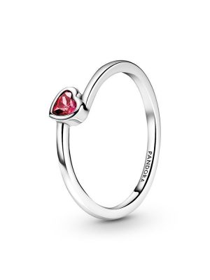 Pandora Ring - Heart - 199267C01 925 Silber, Zirkonia rot