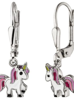 SIGO Kinder Ohrhänger Einhorn 925 Sterling Silber Kinderohrringe