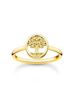 Thomas Sabo Ring - 52 925 Silber vergoldet, Zirkonia gold