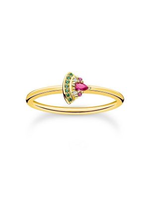 Thomas Sabo Ring - 58 925 Silber vergoldet, 750 Gold, Zirkonia, Synthetischer Korund gold