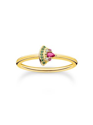 Thomas Sabo Ring - Wassermelone - TR2353-488-7 925 Silber vergoldet, 750 Gold, Zirkonia, Synthetischer Korund gold