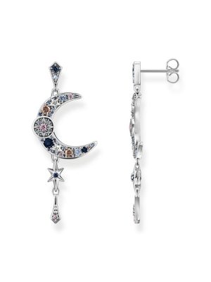 Thomas Sabo Ohrringe - Royalty Mond mit Steine - H2200-945-7 925 Silber, Zirkonia silber