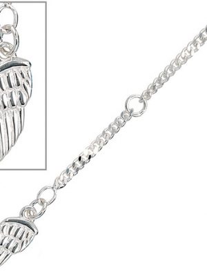 SIGO Fußkettchen Fußkette Flügel 925 Sterling Silber rhodiniert Federring