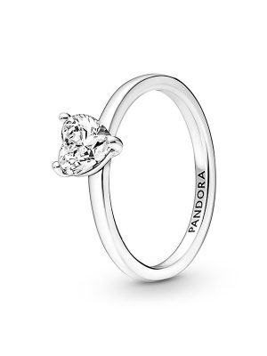 Pandora Ring - Sparkling Heart Solitaire - 191165C01 925 Silber, Zirkonia silber