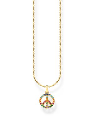 Thomas Sabo Halskette - Peace - KE2175-488-7-L45V 750 Gold, 925 Silber, Zirkonia bicolor