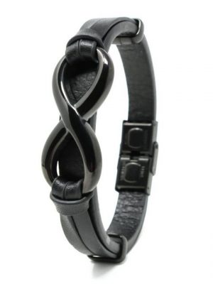 DALMARO.de Lederarmband "Leder Armband INFINITY BLACK" (Lederhalskette, Echtleder, Handgefertigt), Herren Armband inkl. Schmuckschachtel