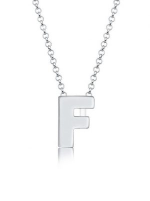 Elli Kette mit Anhänger "Buchstabe F Initialen Trend Minimal 925 Silber"