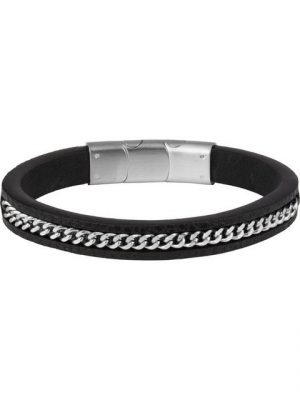 Jacques Lemans Armband "Jacques Lemans Herren-Armband Leder, Edelstahl", trendig