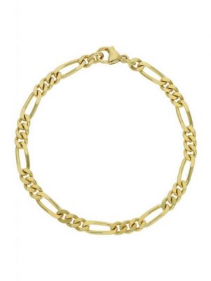 JuwelmaLux Armband "Armband Gold Figarokette 21 cm" (1-tlg), Herren Armband Gold 333/000, inkl. Schmuckschachtel