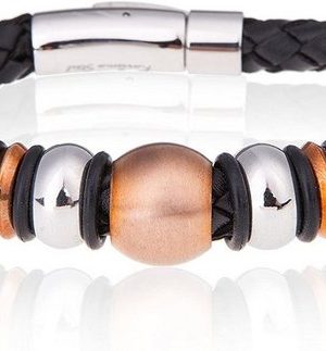 Karisma Lederarmband "Karisma Leder Armband Edelstahl Elemente Roségold und Silber Farben"