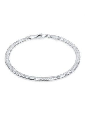 Kuzzoi Armband "Flach Elegant Schlangenkette Fischgräte 925 Silber"