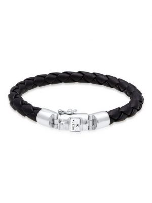 Kuzzoi Armband "Herren Lederarmband Kastenverschluss 925 Silber"