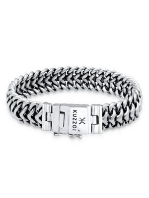 Kuzzoi Armband "Herren Panzerarmband Gliederkette 925er Silber"