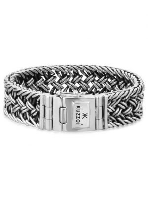 Kuzzoi Armband "Herren Silber Maskulin Oberfläche oxidiert"