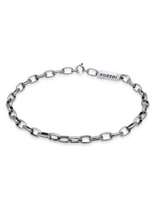 Kuzzoi Silberarmband "Herren Gliederkette Oval Basic 925 Silber", Basic Armband