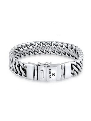 Kuzzoi Silberarmband "Herren Panzer Glieder Trend Fein 925 Silber", Basic Armband