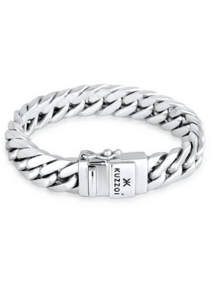 Kuzzoi Silberarmband "Herren Panzerarmband Kastenverschluss 925er Silber", Basic Armband