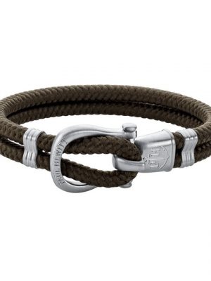 PAUL HEWITT Perlenarmband "Armband Herren Phinity Nylon Olive Silber XL"