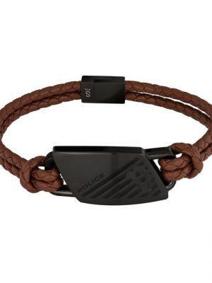 Police Lederarmband "Police PJ26559BLB.02 Armband Herren Matobo Braun Leder Edelstahl IP"