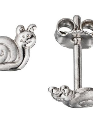 SIGO Kinder Ohrstecker Schnecke 925 Sterling Silber mattiert Ohrringe Kinderohrringe