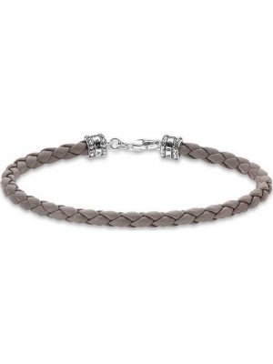 THOMAS SABO Silberarmband "Thomas Sabo Unisex-Armband 925er Silber, Leder"