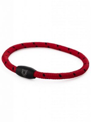 Akitsune Armband "Silvus Nylonarmband - Mattschwarz - Rot-Schwarz 20,50cm"