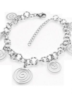 BUNGSA Armband "Bettelarmband Spiralen Silber aus Edelstahl Damen" (1 Armband, 1-tlg., inkl. Schmuckbeutel aus Organza), Bracelet Armschmuck