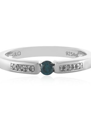 Blauer I3 Diamant-Silberring