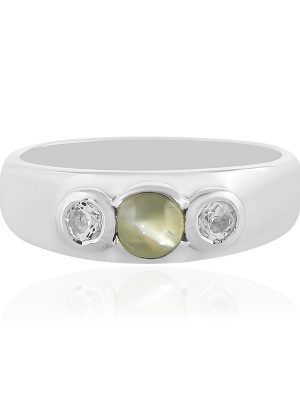 Chrysoberyll-Katzenauge-Silberring