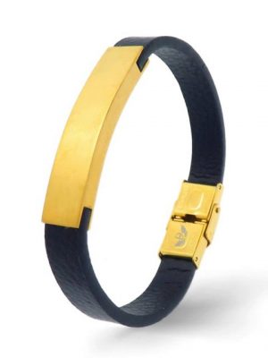 DALMARO.de Lederarmband "Leder Armband CASTO GOLD" (Edelstahl, Echtleder, Handgefertigt), - 21 cm Länge