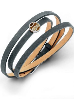 DUR Armband "DUR Schmuck: Armband, Lederarmband grau mit Sandelement A1650"