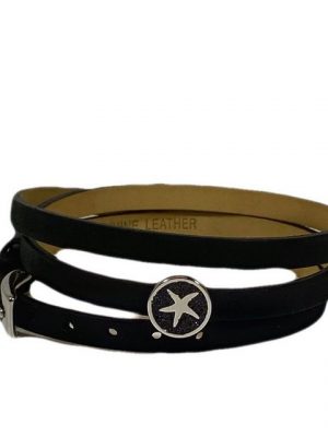 DUR Armband "DUR Schmuck: Armband, Lederarmband schwarz mit Lavasandelement A1598"