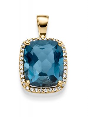 ELLA Juwelen Anhänger - V193-A 585 Gold, Diamant blau