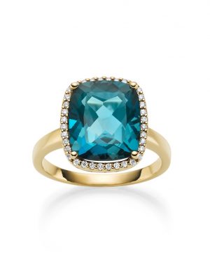 ELLA Juwelen Ring - 50 585 Gold, Edelstein blau