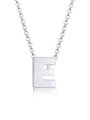 Elli Kette mit Anhänger "Buchstabe E Initialen Trend Minimal 925 Silber"