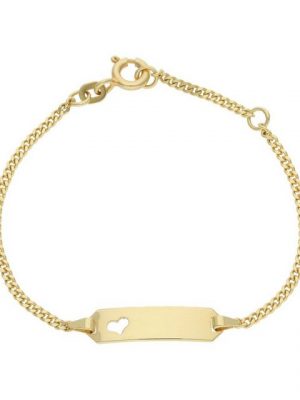 JuwelmaLux ID Armband "Identitätsarmband Gold", Identitätsarmband Gravur Plättchen, inkl. Schmuckschachtel